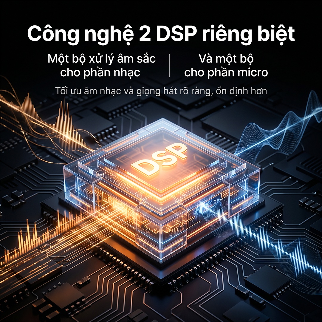 Arirang BRAVO 8 minh họa hai DSP riêng cho nhạc và micro