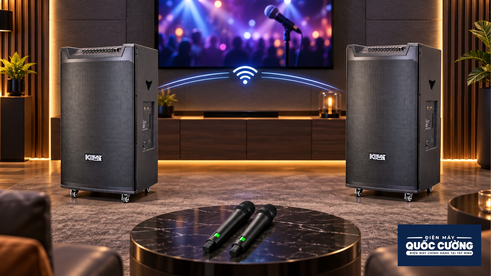 Hai loa SONCAMEDIA TOP 530 MAX ghép đôi không dây stereo