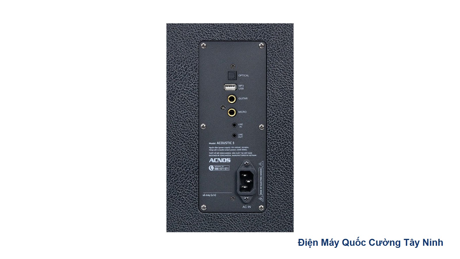 Các cổng kết nối Optical USB Micro Guitar Line In Line Out của ACNOS ACOUSTIC 3 V26