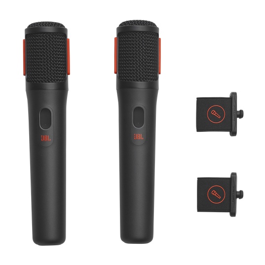 Hai micro không dây và hai giá giữ của JBL PartyBox Encore 2