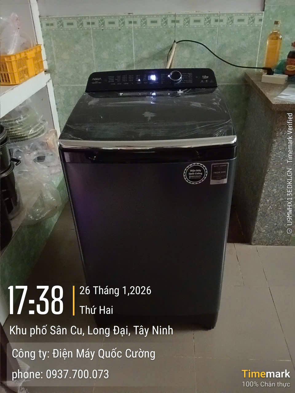 Máy giặt Aqua Inverter 12 kg AQW-DR120HT BK