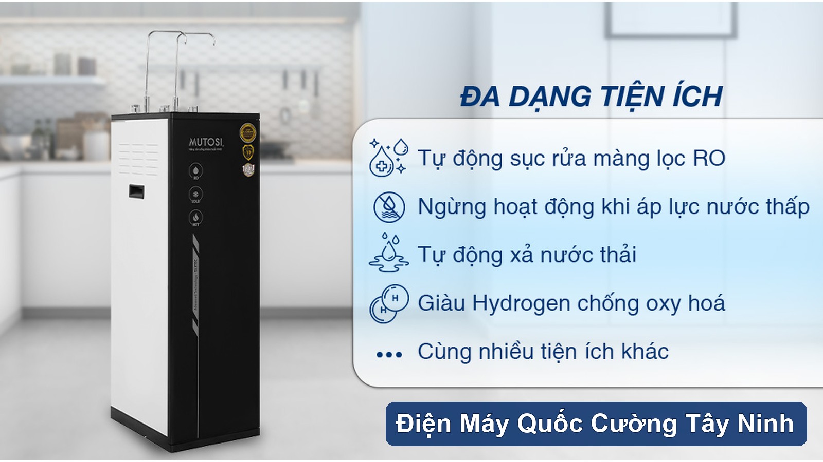 Tiện ích vận hành máy lọc nước Mutosi MP-S1011