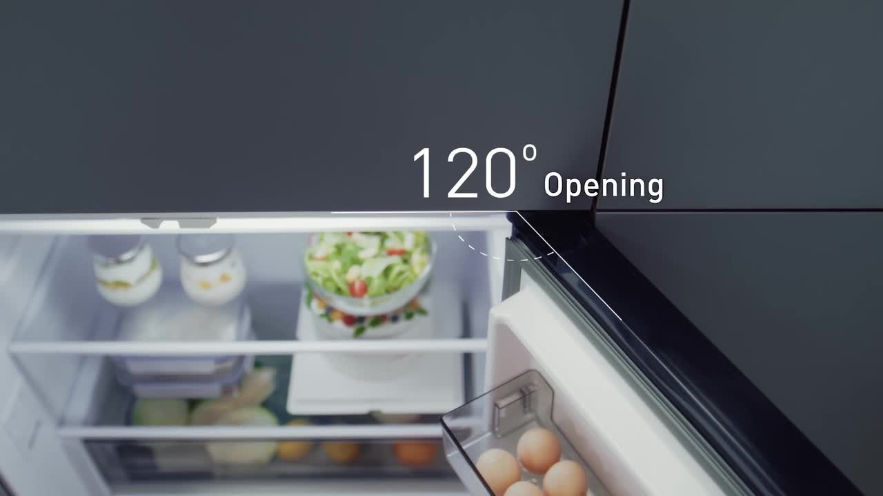 Bản lề mở cửa tới 120° trên Panasonic NR-XZ550HGWV