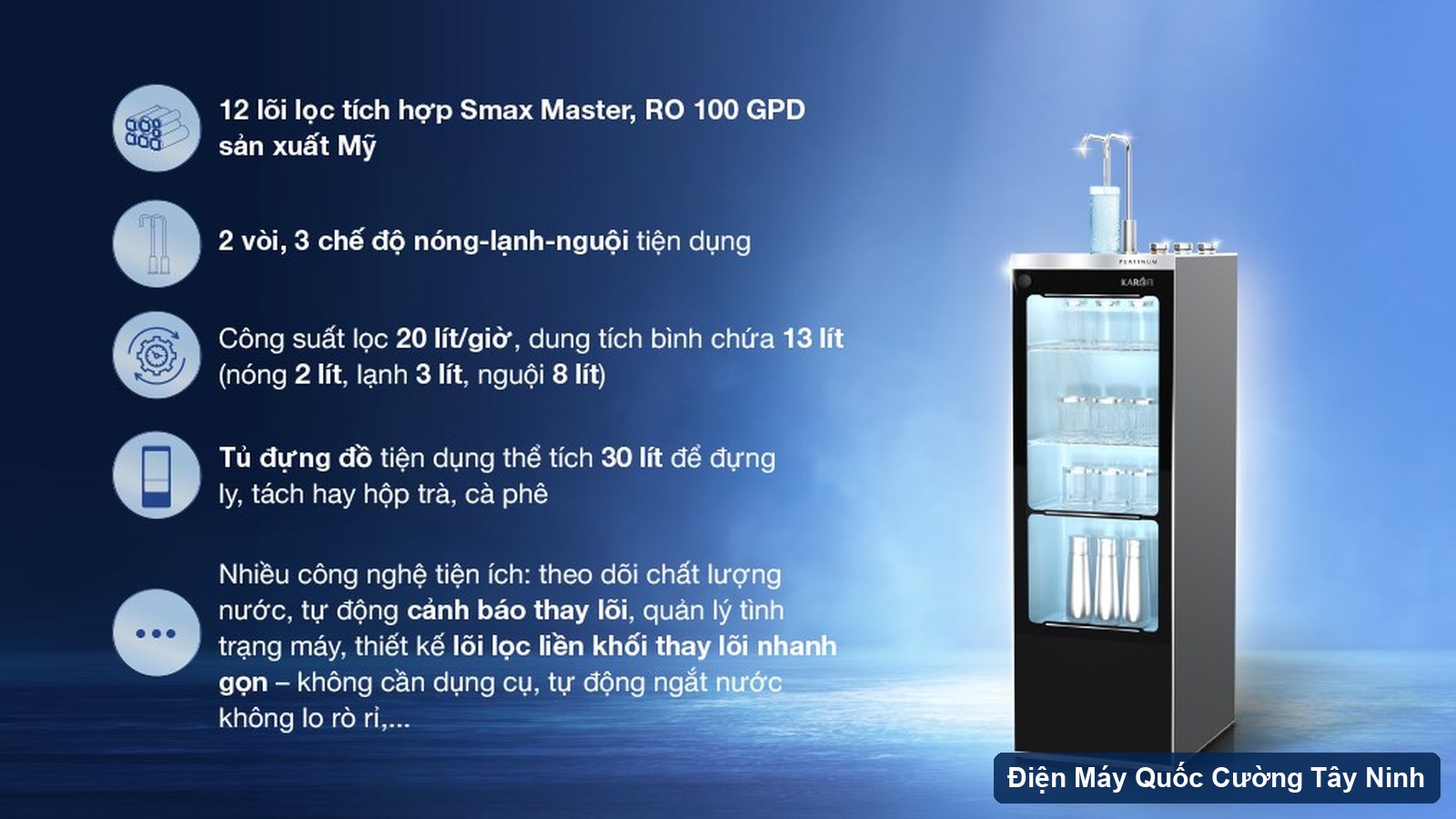 Tính năng nổi bật máy lọc nước Karofi Platinum S6 12 lõi