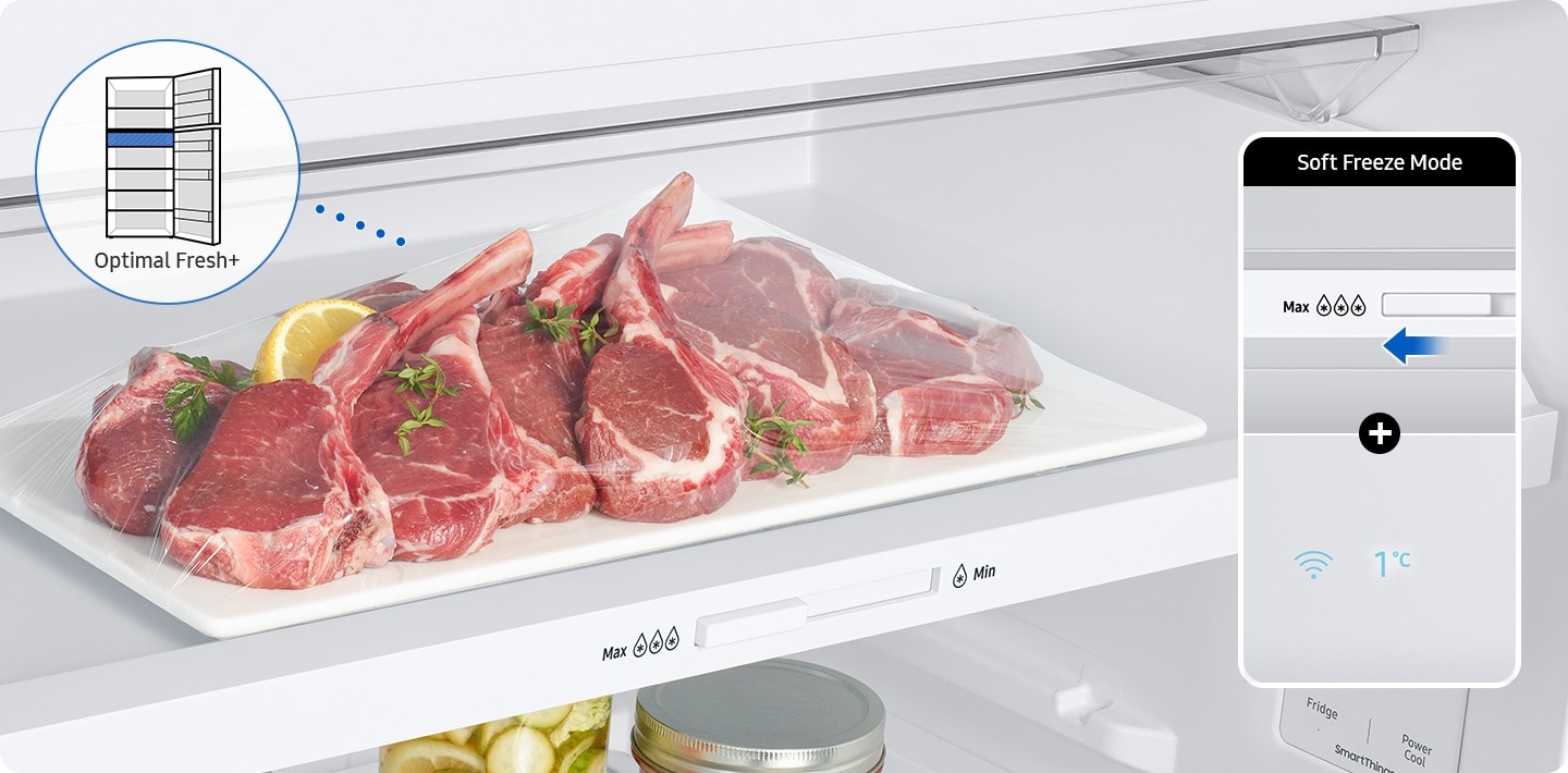 Thịt bảo quản trong ngăn đông mềm Optimal Fresh+