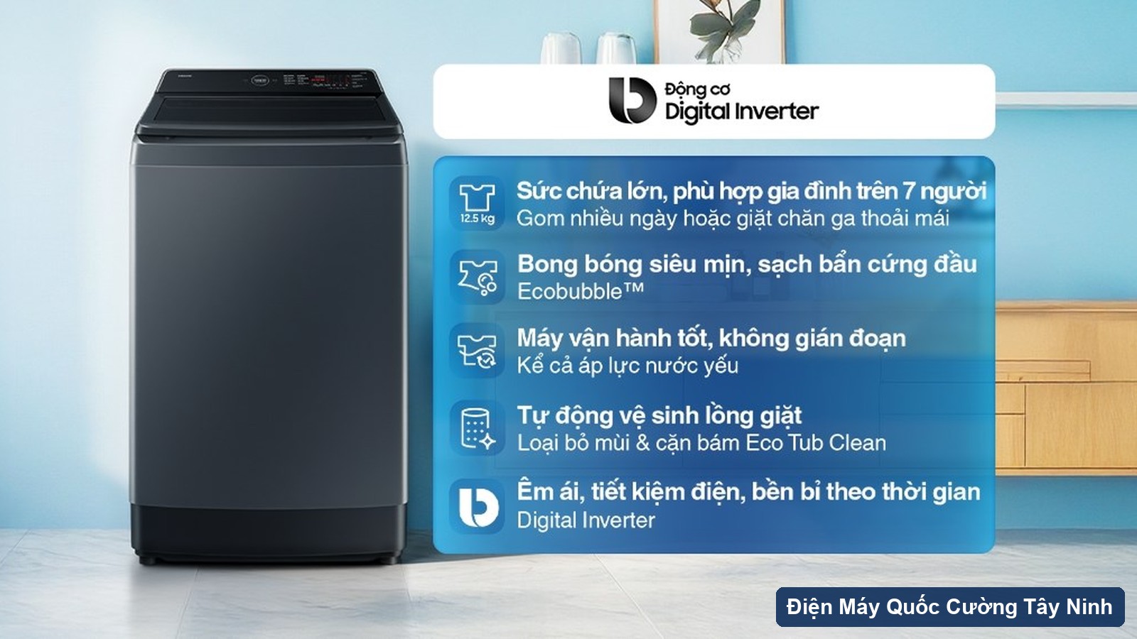 Tổng quan máy giặt Samsung Ecobubble Inverter 12.5 kg WA40F12E4CSV