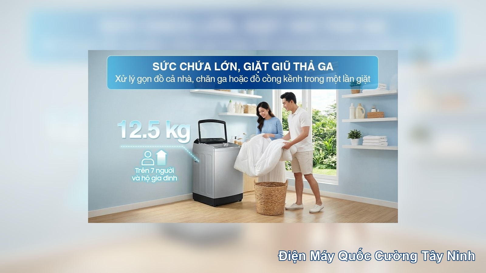 Máy giặt Samsung WA40F12E4LSV sức chứa 12.5 kg