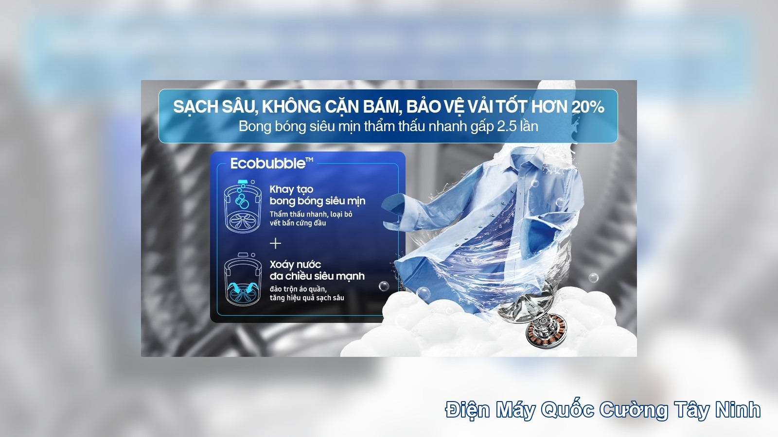 Công nghệ Eco Bubble trên Samsung WA40F12E4LSV