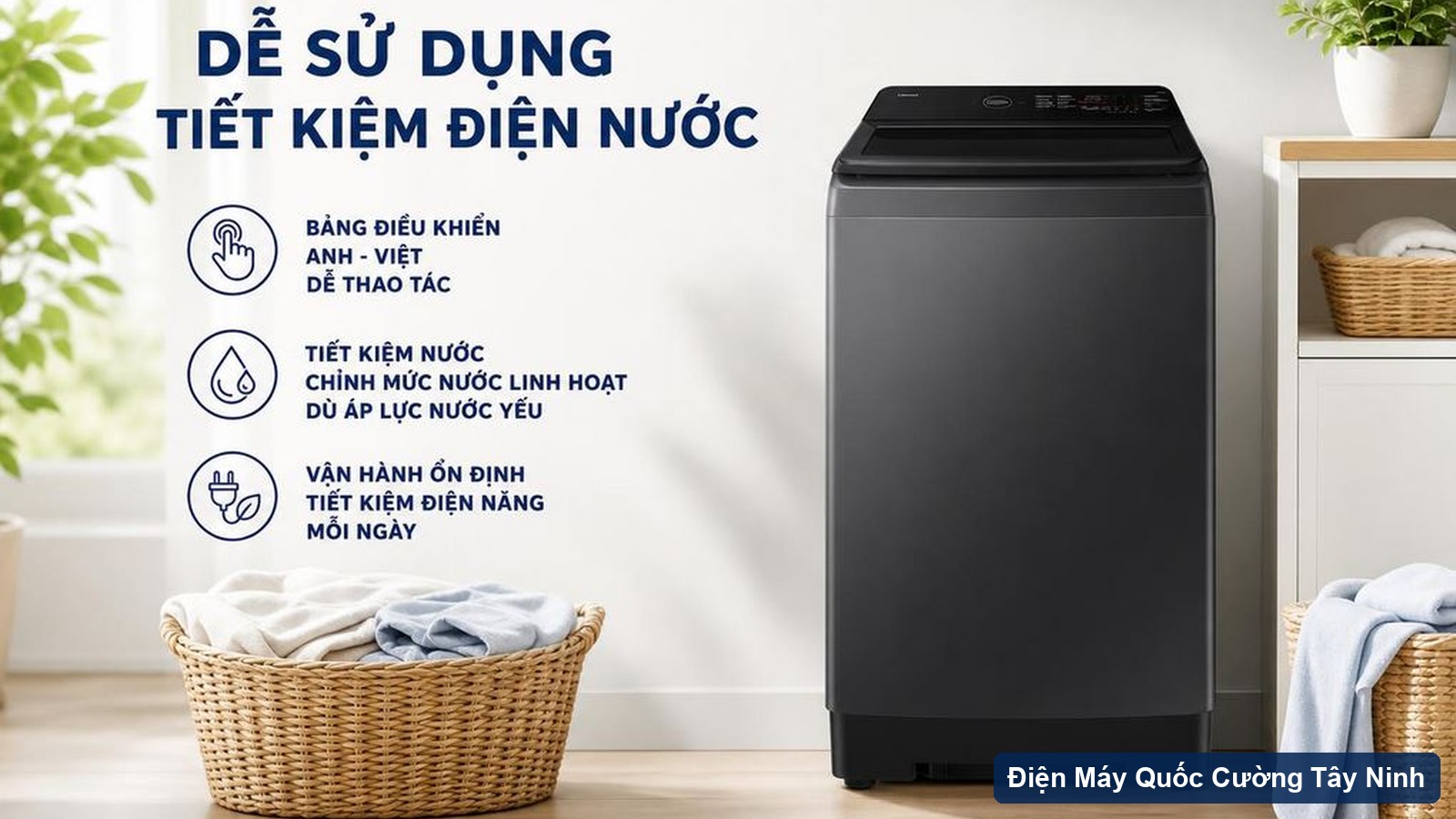 Máy giặt Samsung Ecobubble Inverter 9.5 kg WA40F95E1CSV thiết kế hiện đại