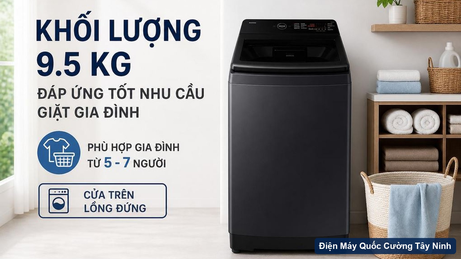 Máy giặt Samsung WA40F95E1CSV vận hành ổn định và tiết kiệm