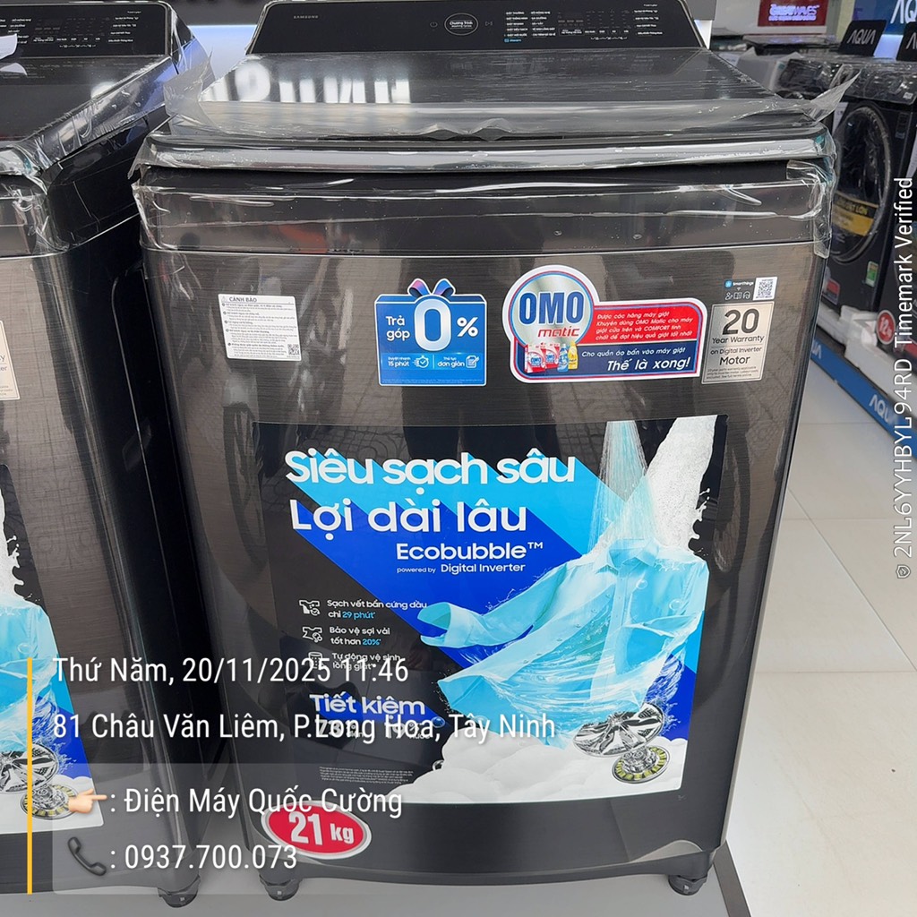 Máy Giặt Samsung Inverter 21 kg WA80F21B9BSV