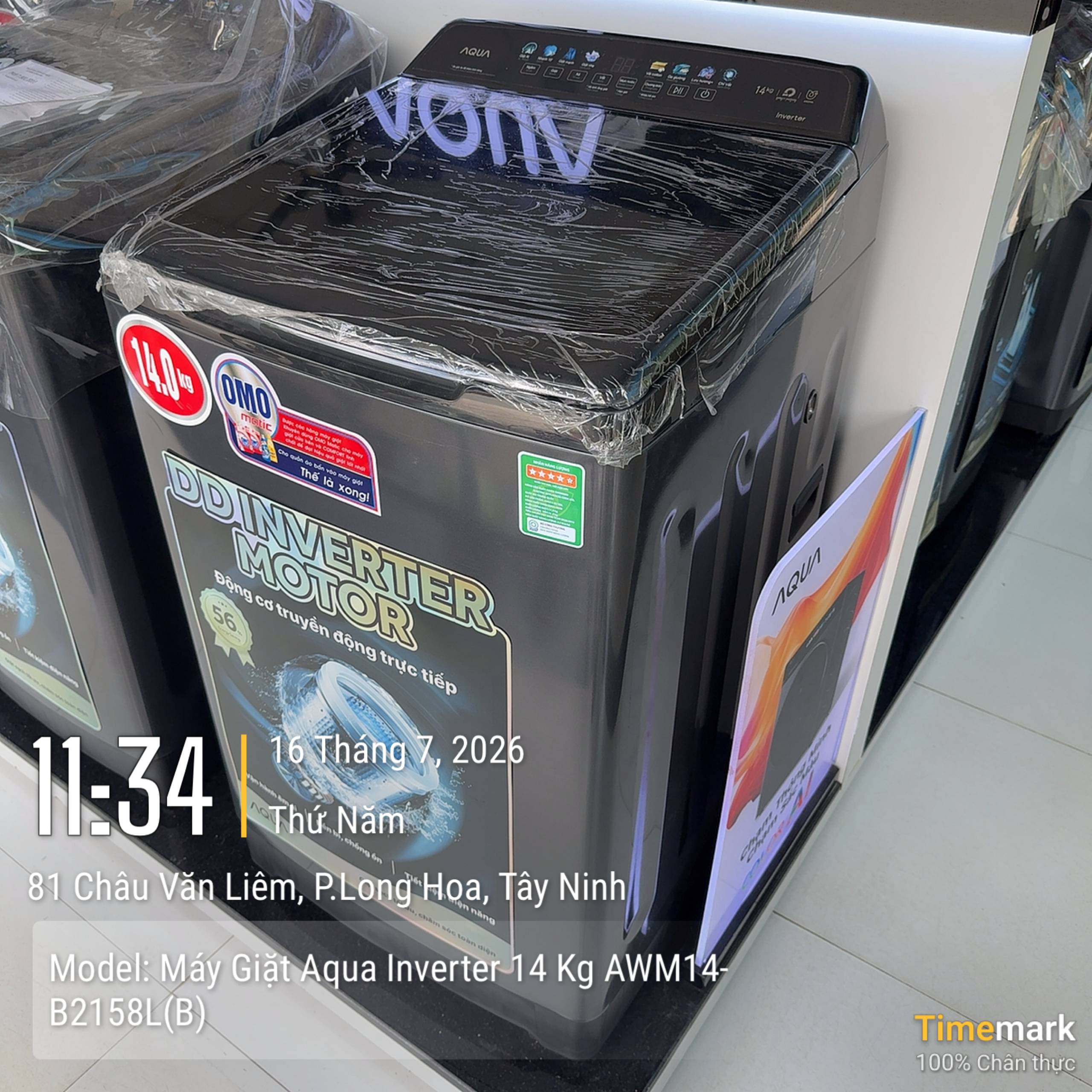 Máy Giặt Aqua Inverter 14 Kg AWM14-B2158L(B)
