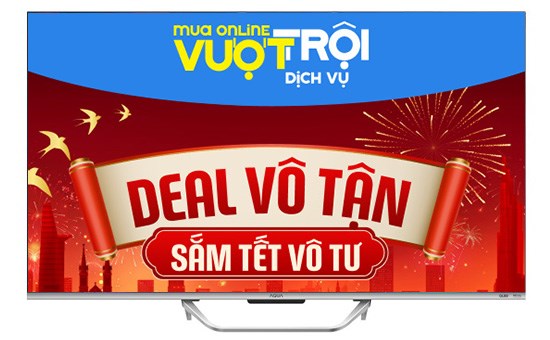 Google Tivi QLED Aqua 4K 55 inch AQT55S800UX