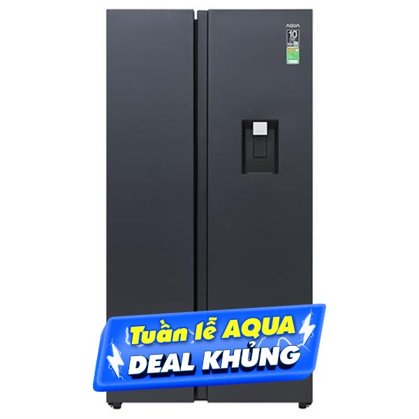 Tủ lạnh Aqua Inverter 569 lít Side By Side AQR-S633XA(WSL)