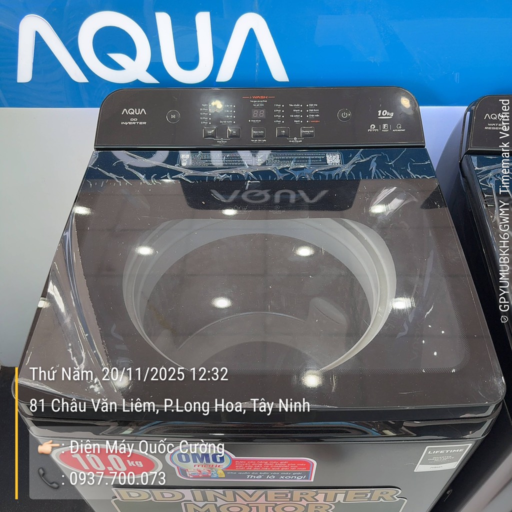 Máy Giặt Aqua AQW-DR100JT.BK / 10 Kg / Truyền động trực tiếp / Bảo hành 2 năm
