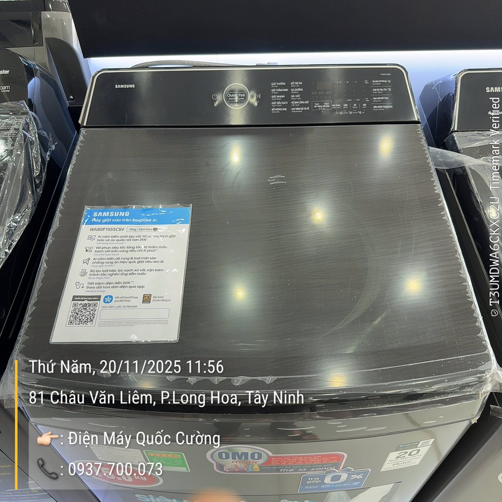 Máy Giặt Samsung Inverter 15 kg WA80F15S5CSV