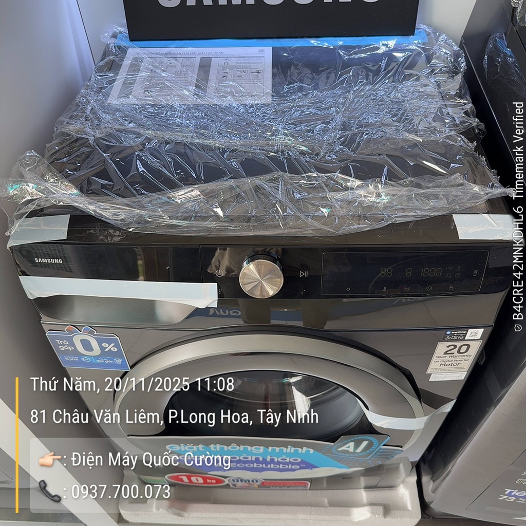 Máy giặt Samsung AI EcoBubble Inverter 10 kg WW10DG6U34LBSV