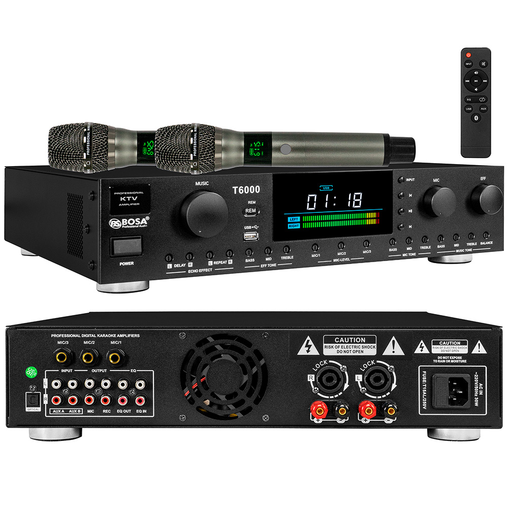 AMPLY VANG SỐ BOSA T6000 2 MIC