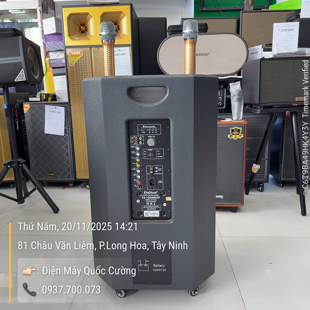 Loa karaoke kéo Dalton 15G500XP Bass 40cm, 600W