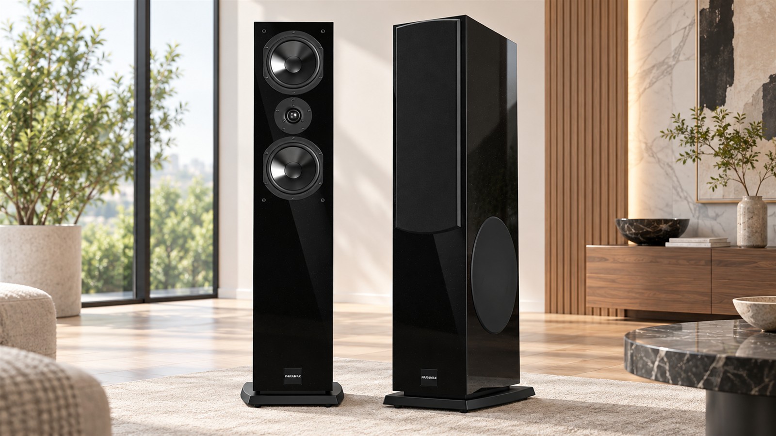 Đôi loa PARAMAX D88 Piano trong dàn karaoke Điện Máy Quốc Cường