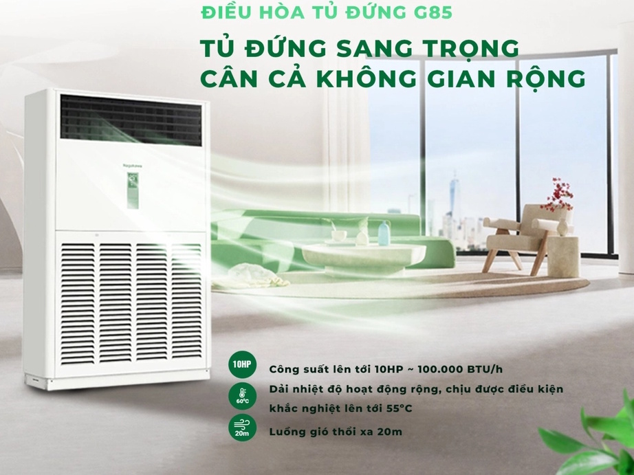 Điều hòa tủ đứng Nagakawa 1 chiều Inverter 100.000 BTU NIP-C100R2G85 - ảnh sản phẩm