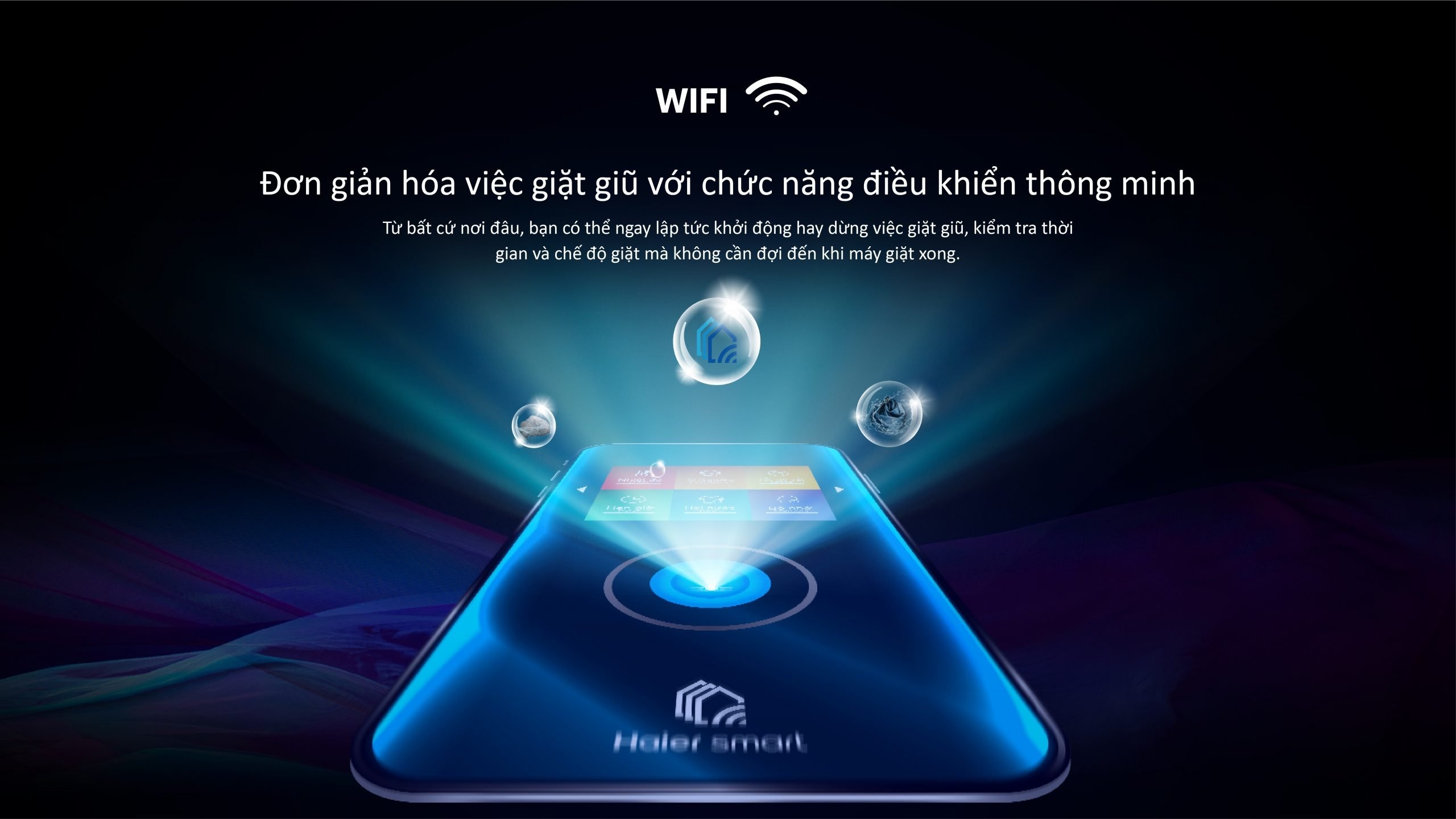 Kết nối Wi-Fi của máy giặt sấy AQUA AQD-DH1300H.PS