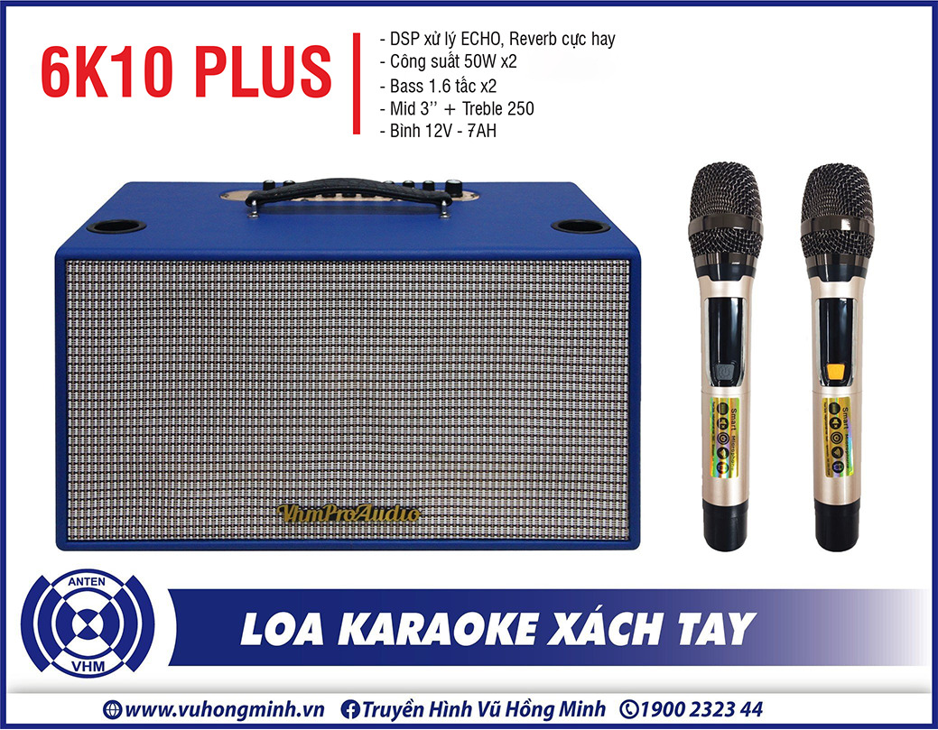 Loa xách tay VHM 6K10 Plus ( RMS 100 wat )