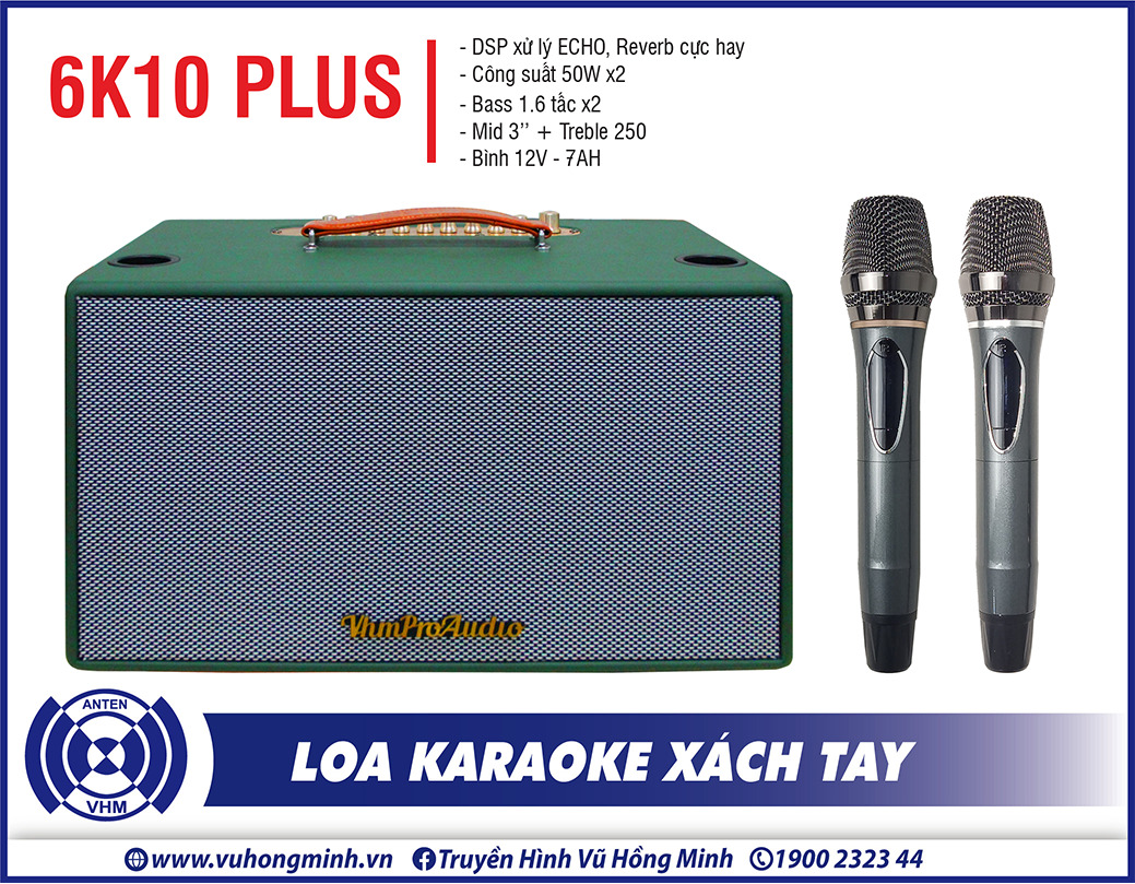 Loa xách tay VHM 6K10 Plus ( RMS 100 wat )