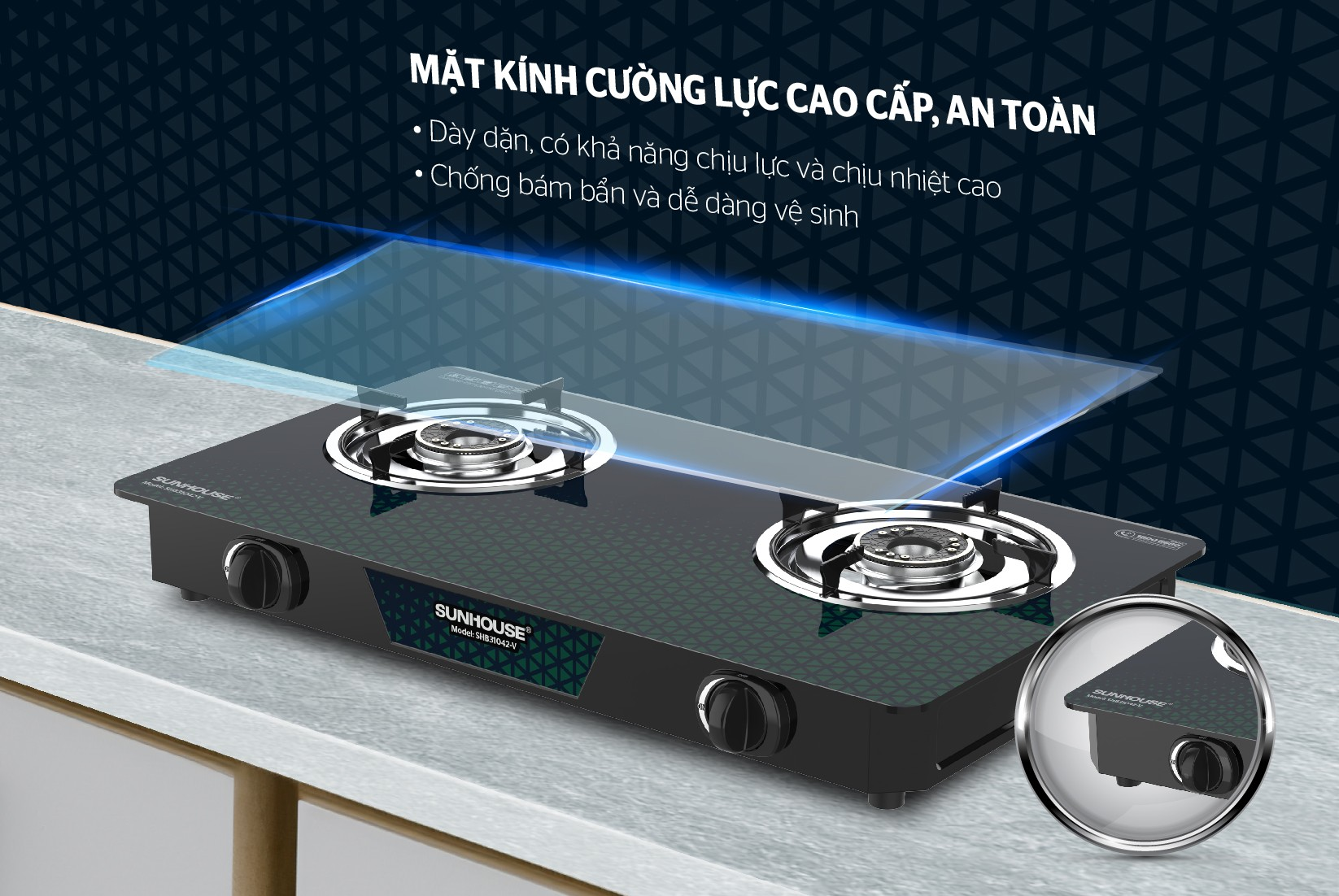 Bếp gas dương Sunhouse SHB31042-V