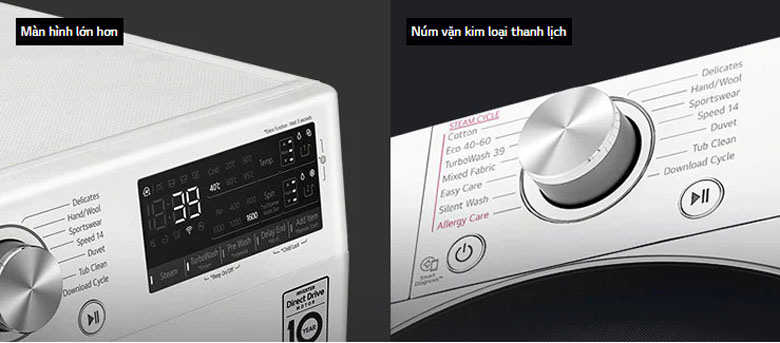 Bảng điều khiển cảm ứng núm xoay của LG FV1411H3BA