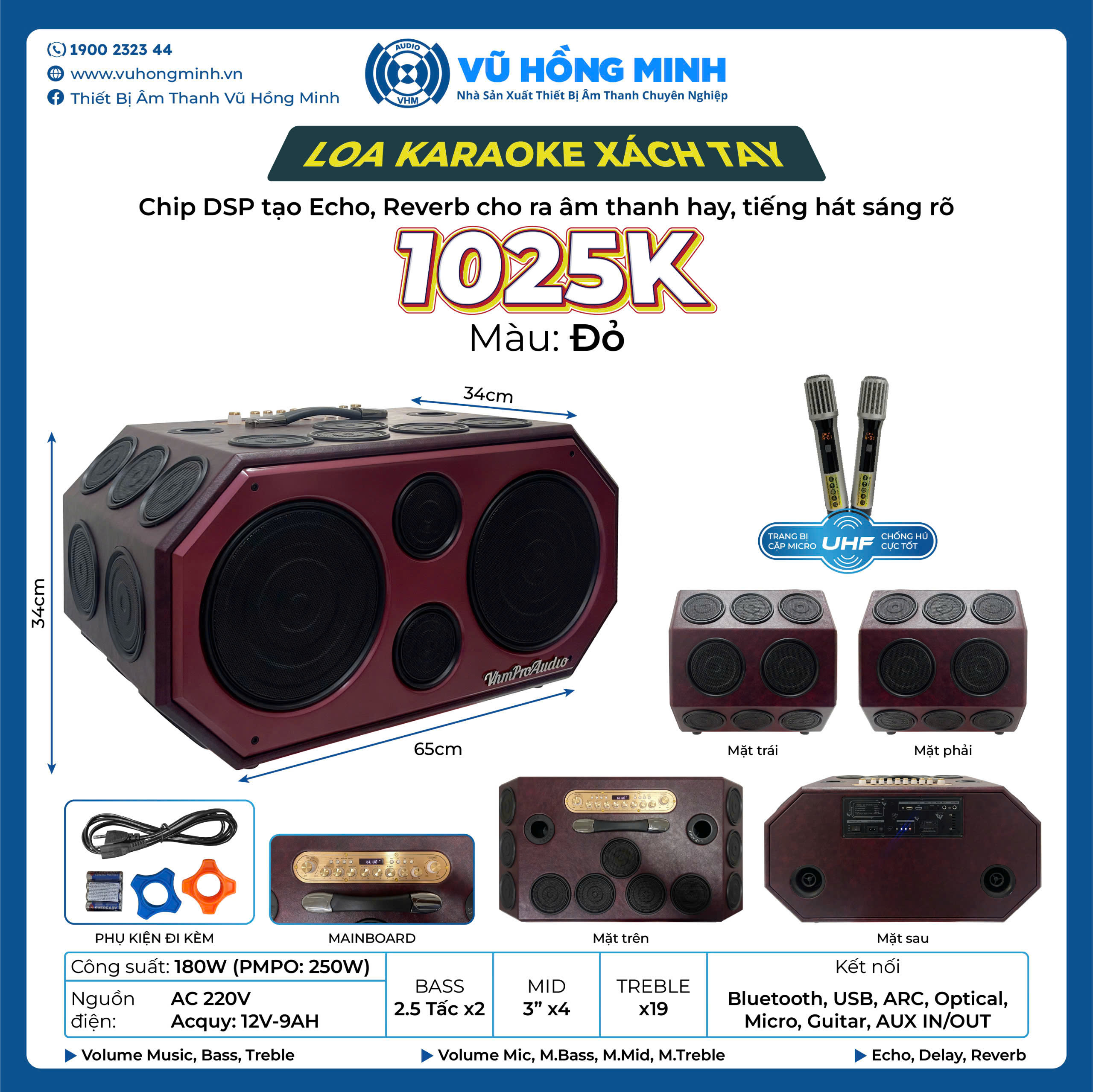 Loa karaoke xách tay VHM 1025K