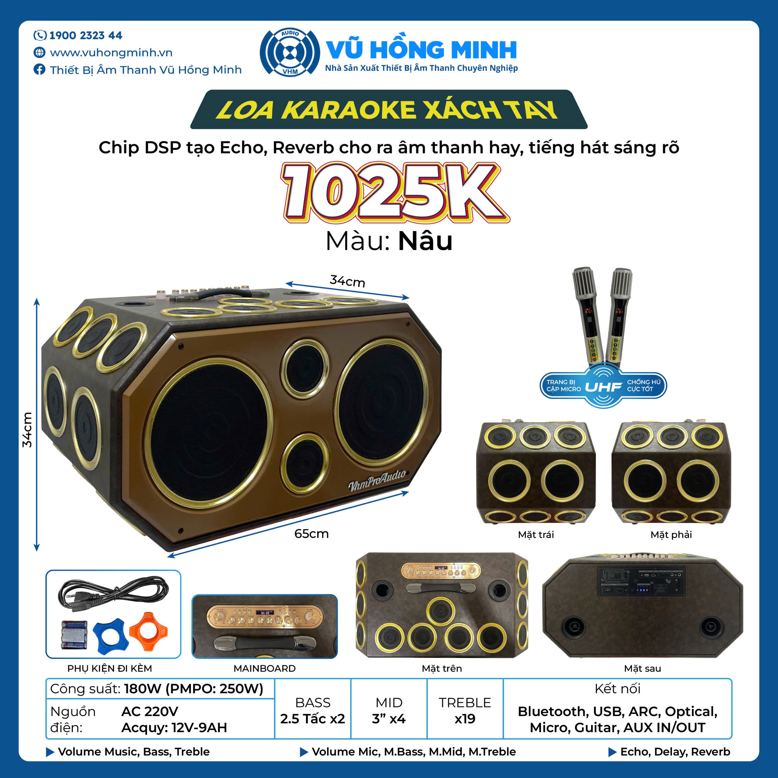 Loa karaoke xách tay VHM 1025K