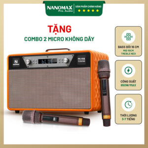 Loa Karaoke Xách Tay Nanomax PS-16A Bass Đôi 16cm 650w