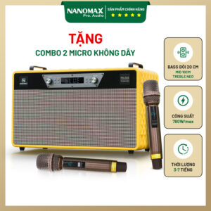 Loa Karaoke Xách Tay Nanomax PS-20A Bass Đôi 20cm 780w