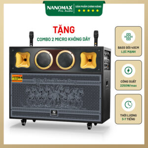 Loa Kéo Bình & Điện Nanomax BN-2026 Bass Đôi 40cm 2250w