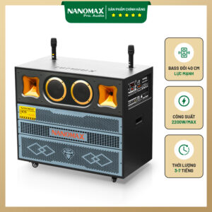 Loa Kéo Bình & Điện Nanomax Pro-215F Bass Đôi 40cm 2200w