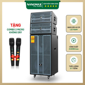 Loa Kéo Nanomax Pro-555b Bass Đôi 40cm 2400w