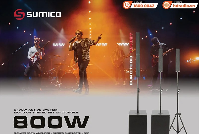 Loa Cột Sumico Eurotech 1243ST bass 30 công suất 800W - tổng quan