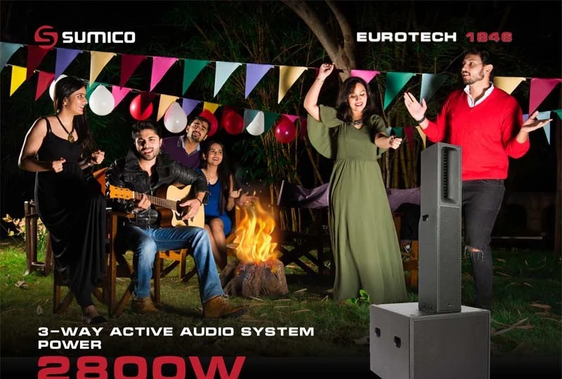 Loa cột Sumico Eurotech 1846 bass 45cm công suất 2800W Class D - thiết kế