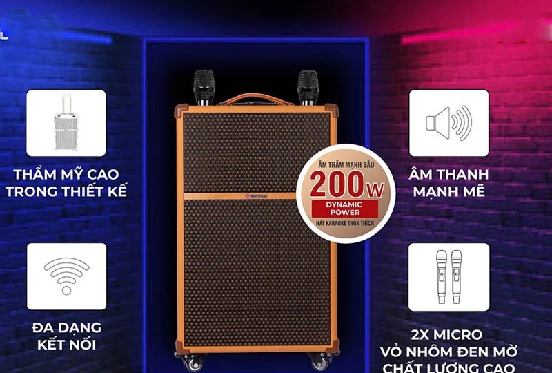 Loa karaoke Sumico Touring 10 bass 25.4cm Bluetooth 5.0 - tổng quan