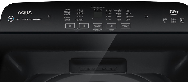 Bảng điều khiển song ngữ Anh - Việt của Aqua AQW-FR130UHT.SS