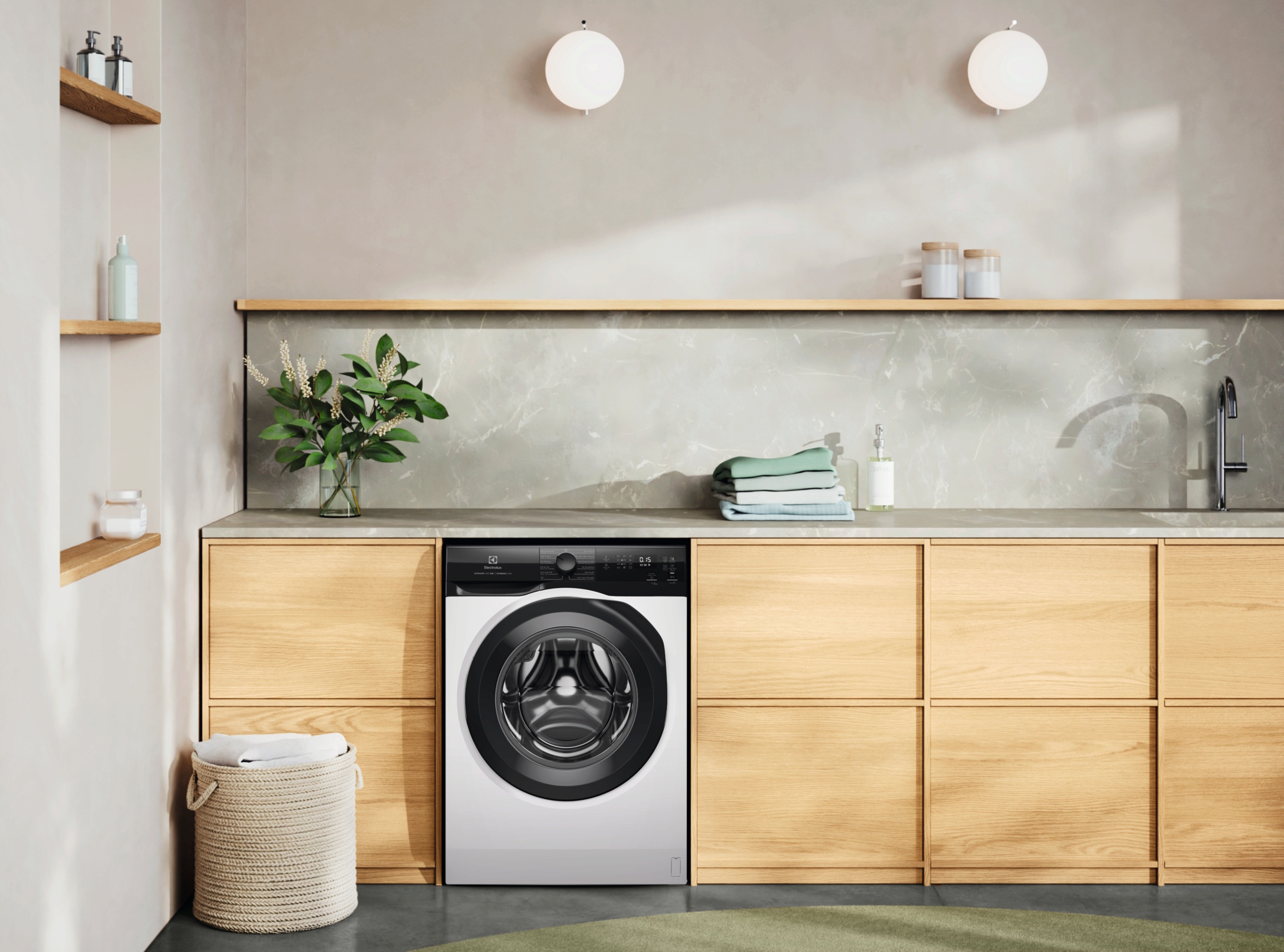 Máy giặt Electrolux EWF1124D3EC trong không gian phòng giặt