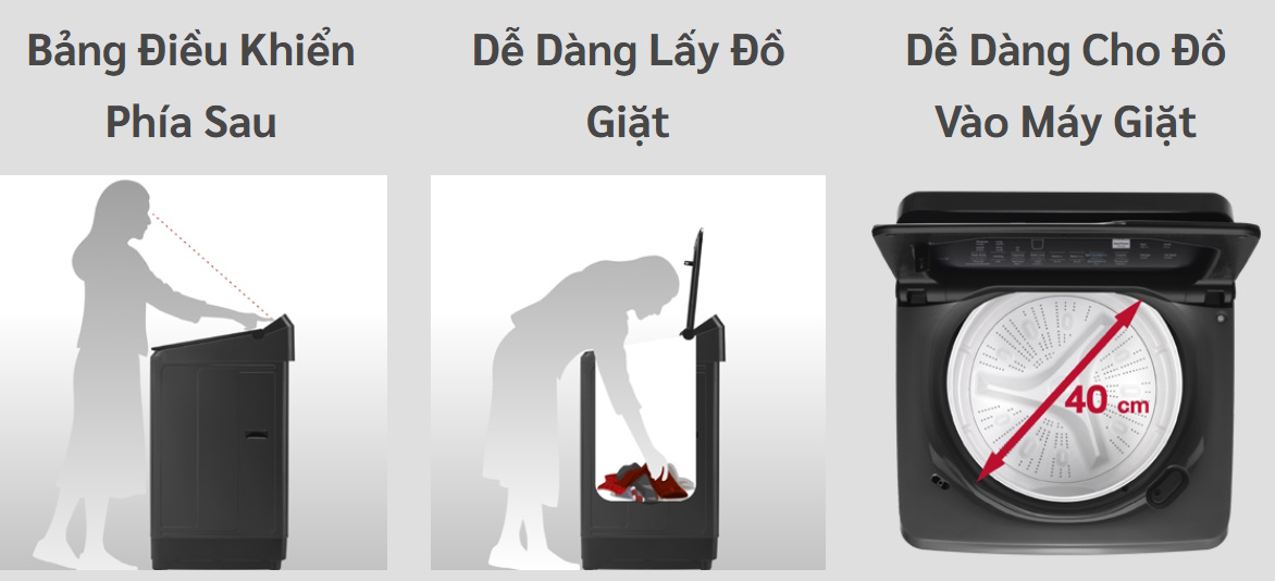 Bảng điều khiển phía sau, dễ lấy và cho đồ của Hitachi LTL-12MVW0T