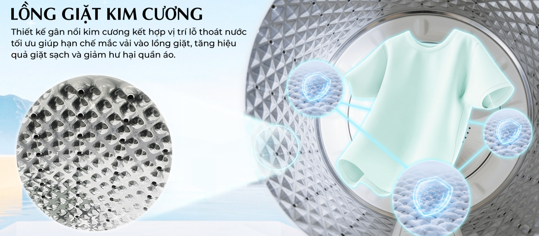 Lồng giặt kim cương của Sharp ES-TN121EN-DG