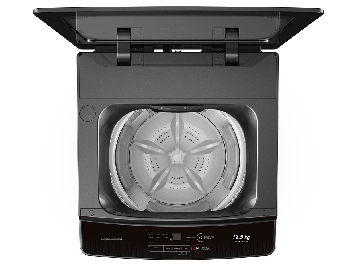 Lồng giặt SS Drum và bảng điều khiển của Sharp ES-TM125CN-MR