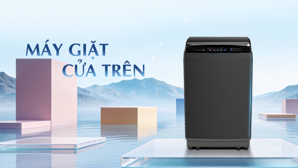 Máy giặt cửa trên Sharp ES-TN141ED-DG trong không gian sống