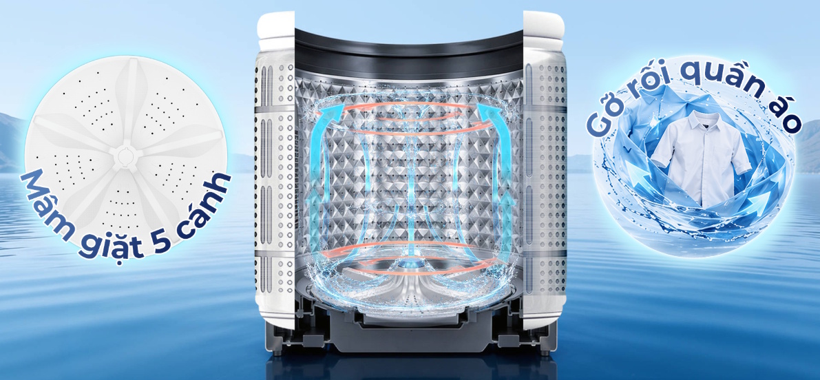 Mâm giặt Even Wash 5 cánh của Sharp ES-TN141ED-DG