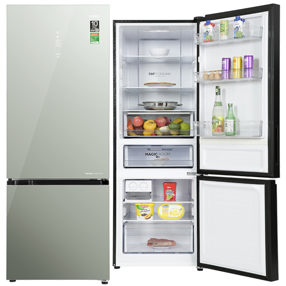 Tủ lạnh Aqua Inverter 324 lít AQR-B380MA(GM)
