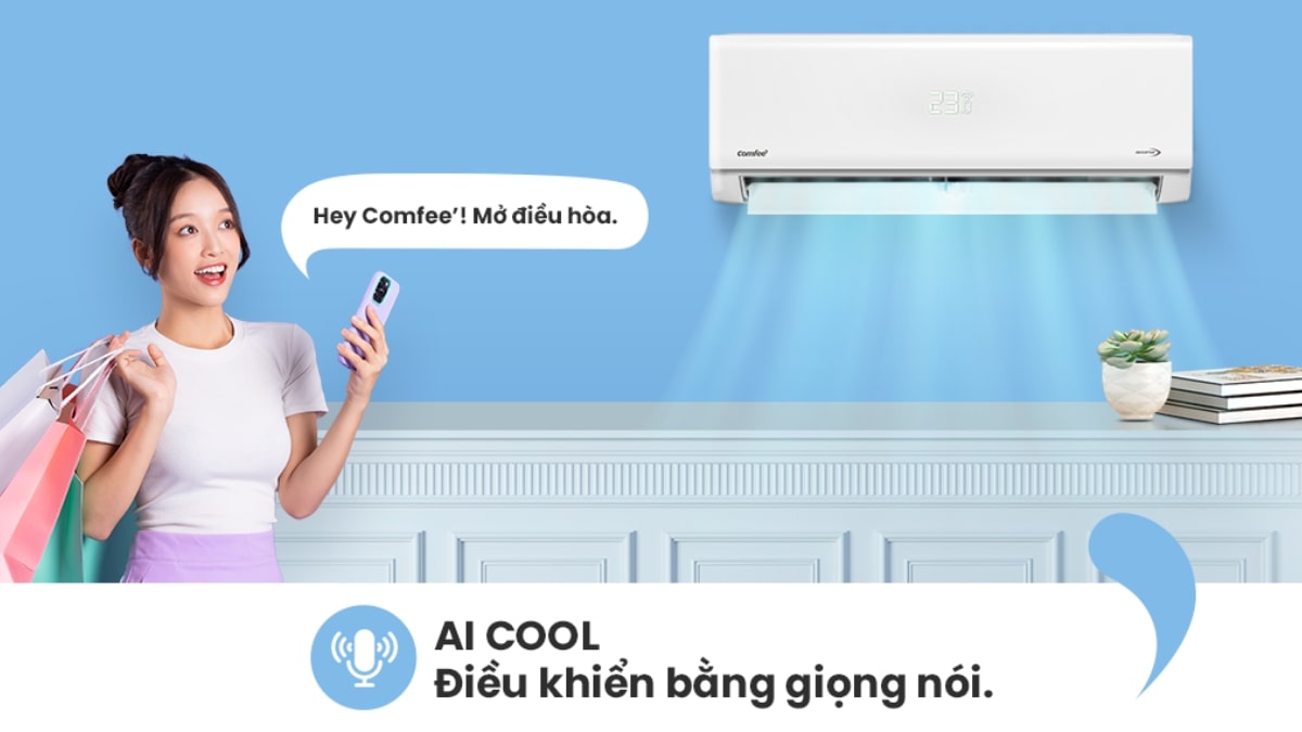 Điều khiển giọng nói AI Cool của máy lạnh Comfee CFS-13FWFF-V