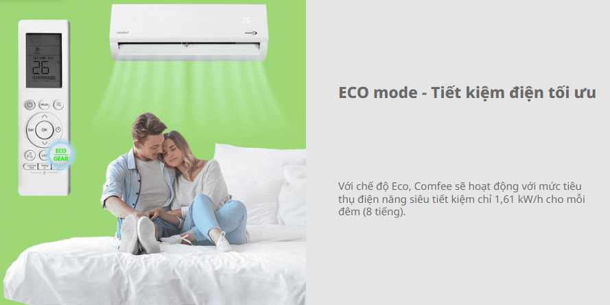 Tiết kiệm điện Eco của máy lạnh Comfee CFS-18VAFF-V